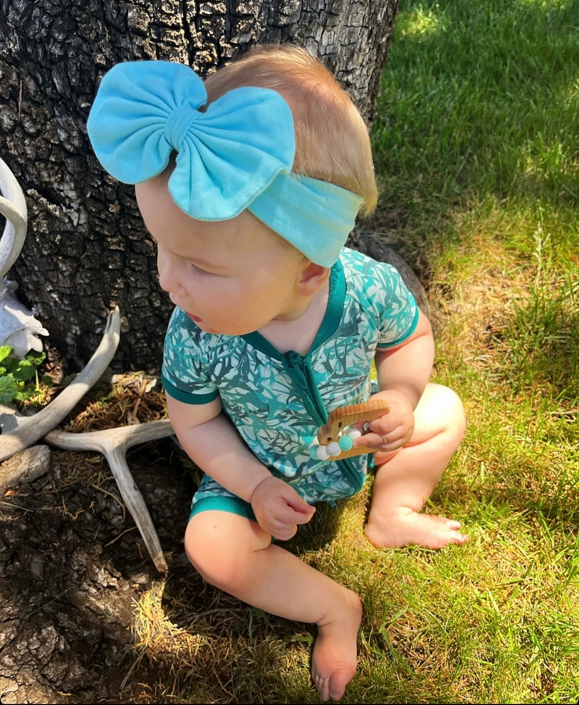 Camo Bamboo Shortie Romper | WR Signature Camo Blue
