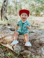 Camo Bamboo Shortie Romper | WR Signature Camo Blue