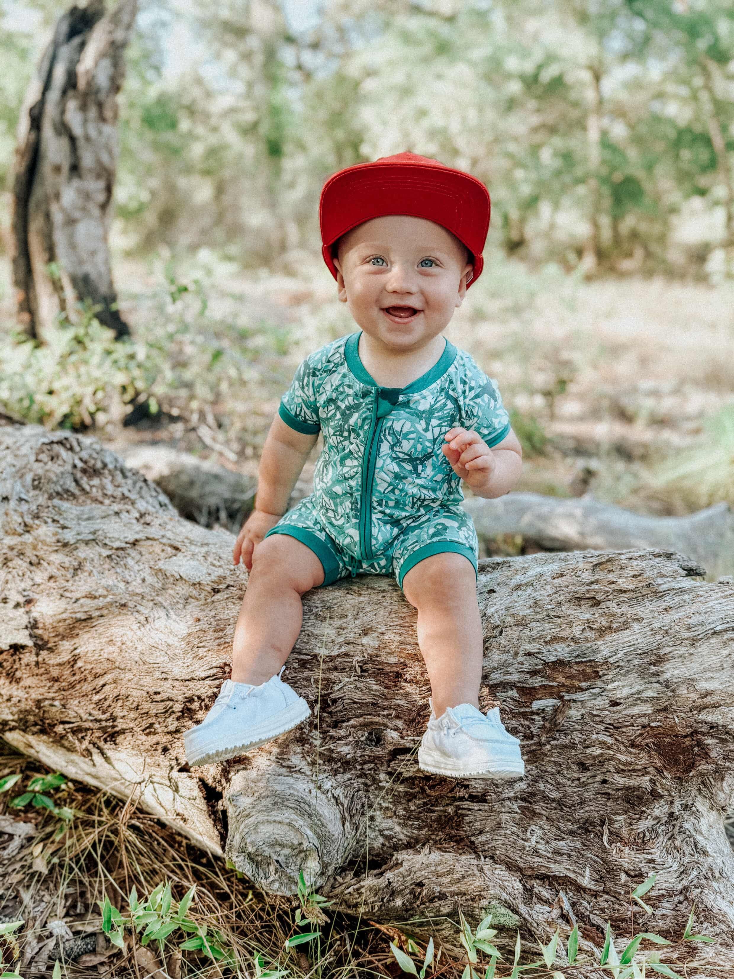 Camo Bamboo Shortie Romper | WR Signature Camo Blue